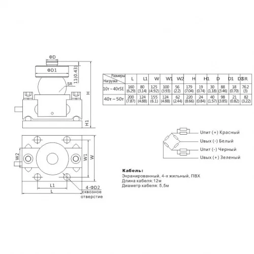 Тензодатчик Zemic HM9A-C3-10t-16B общий вид фото 2