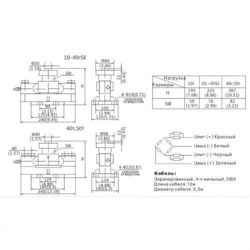 Тензодатчик Zemic HM9B-C3-40t-16B общий вид фото 2